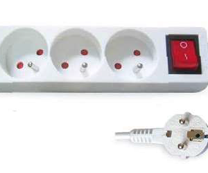 Multiprise 3P. / Int. (3x1mm) 1.5M Blanche