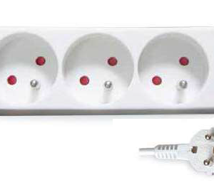 Multiprise 3P. (3x1mm) 1.5M Blanche