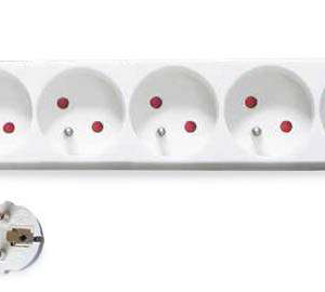 Multiprise 5P. (3x1mm) 1.5M Blanche