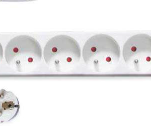 Multiprise 6P. (3x1mm) 1.5M Blanche