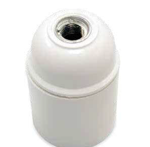 Portalámparas E27 Baquelita liso 4A 250V Blanco