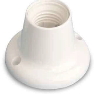 Portalámparas Termoplástico Recto E27 Máx. 40W Blanco