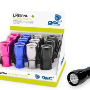 Linterna de aluminio 9LEDs - 12 uds. caja expositor