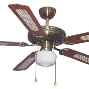 Ventilador techo con Luz 52' 5 aspas madera Cerezo