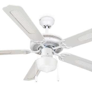 Ventilador techo con Luz 52' 5 aspas madera Blanco