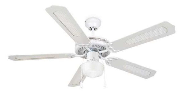 Ventilador techo con Luz 52' 5 aspas madera Blanco