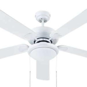 Ventilador techo con Luz 52' 5 aspas madera Blanco