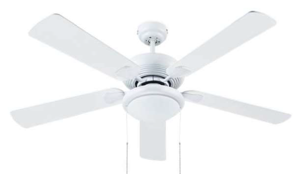 Ventilador techo con Luz 52' 5 aspas madera Blanco