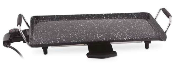 Plancha eléctrica 2000W antiadherente granito 46x26cm