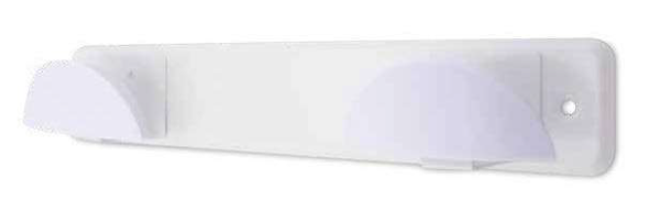 Percha medialuna doble acero pomo ABS - Blanco lacado 280x50mm