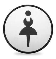 Símbolo baño adhesivo mujer Ø97mm