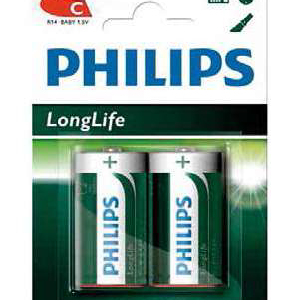 Pila salina PHILIPS R14  (C) Blíster 2 Ud.