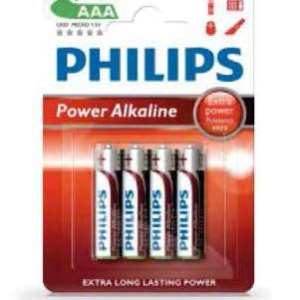 Pila alkalina PHILIPS LR03 (AAA) Blíster 4 Ud.