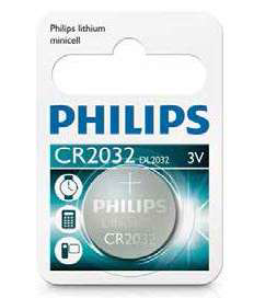 Pila Lithium PHILIPS CR2032 3V, Blíster 1 Unid.
