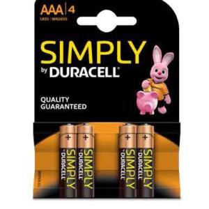 Pila alkalina DURACEL Basic LR03 (AAA), Blíster 4 Ud.