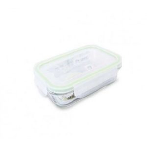 Táper hermético rectangular de cristal 400ml